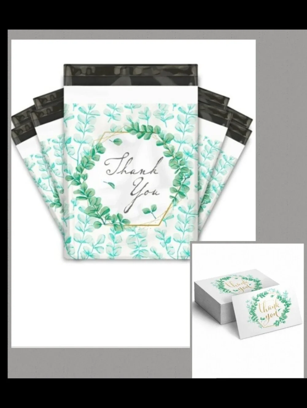 (25) 10x13 POLYS + (25)4x6 CARDS~ EUCALYPTUS BUNDLE
